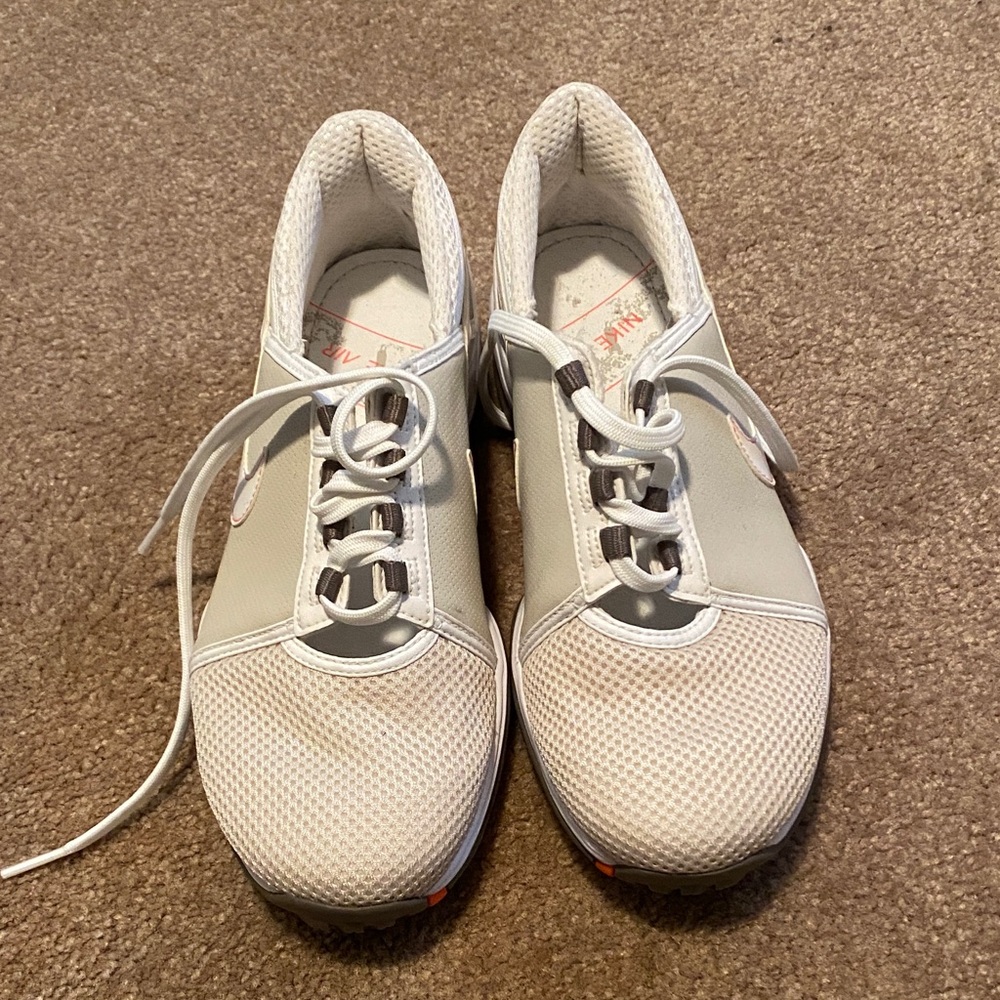 White and Gray Nike Athletic golf shoes